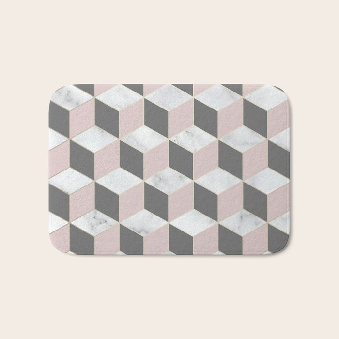 Blush Marble Cube Bath Mat Gallery Image 1