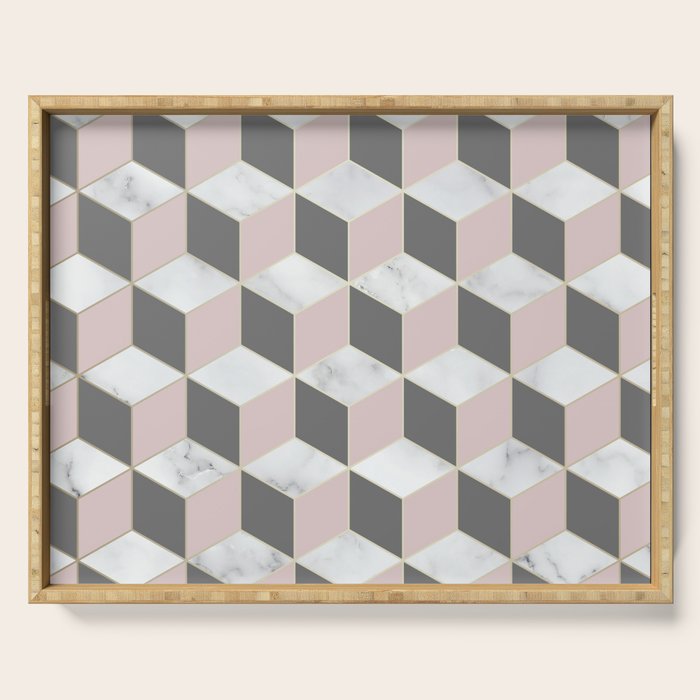 Blush Marble Cube Serving Tray Gallery Image 1