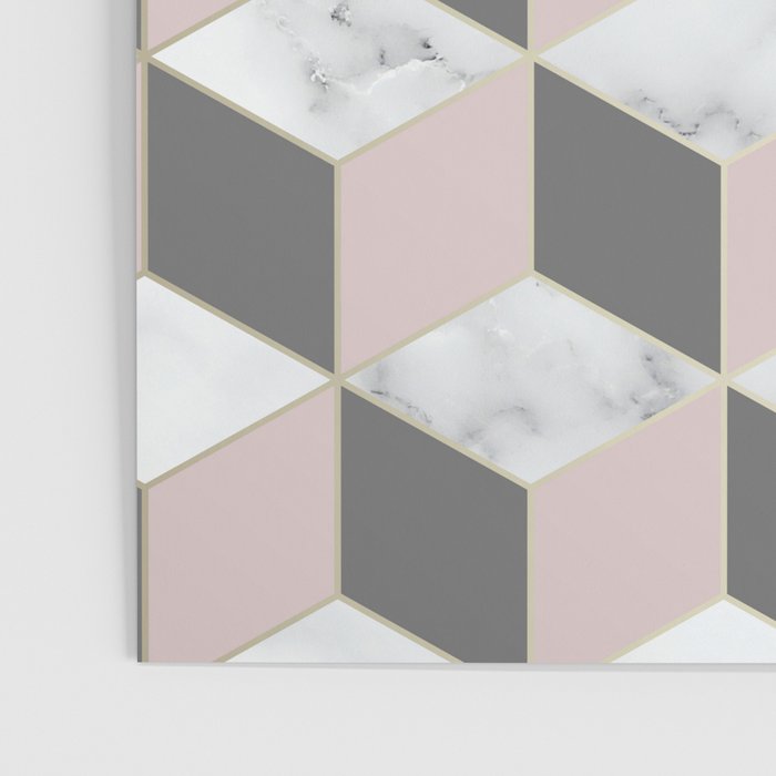 Blush Marble Cube Poster Gallery Image 3