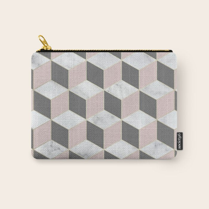 Blush Marble Cube Carry All Pouch Gallery Image 1