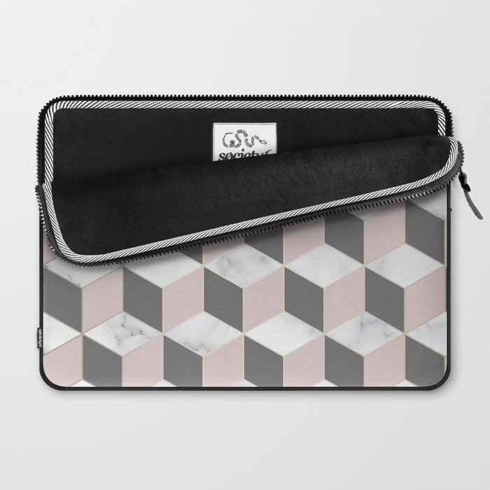 Blush Marble Cube Laptop Sleeve Gallery Image 2