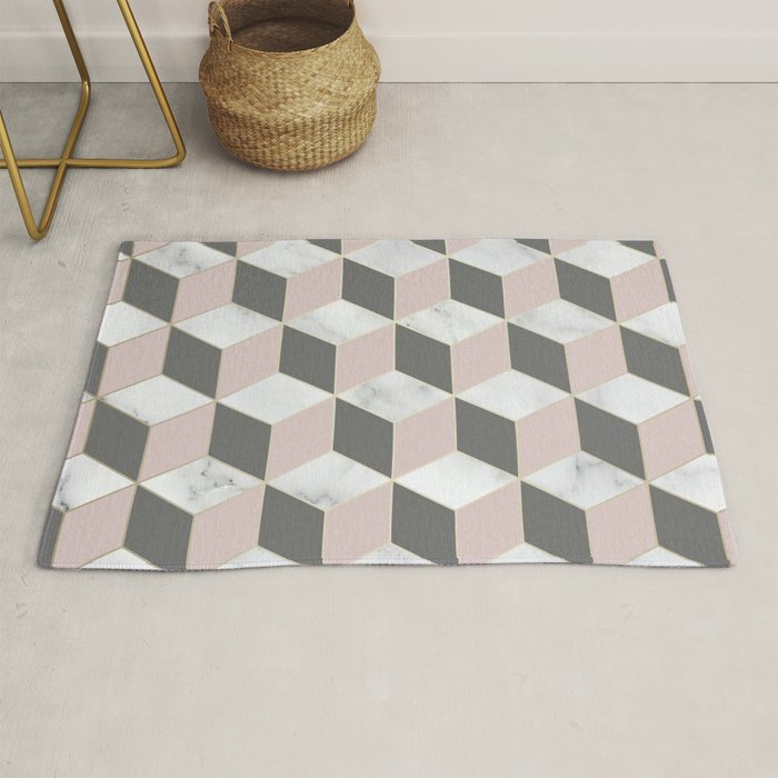 Blush Marble Cube Rug Gallery Image 1