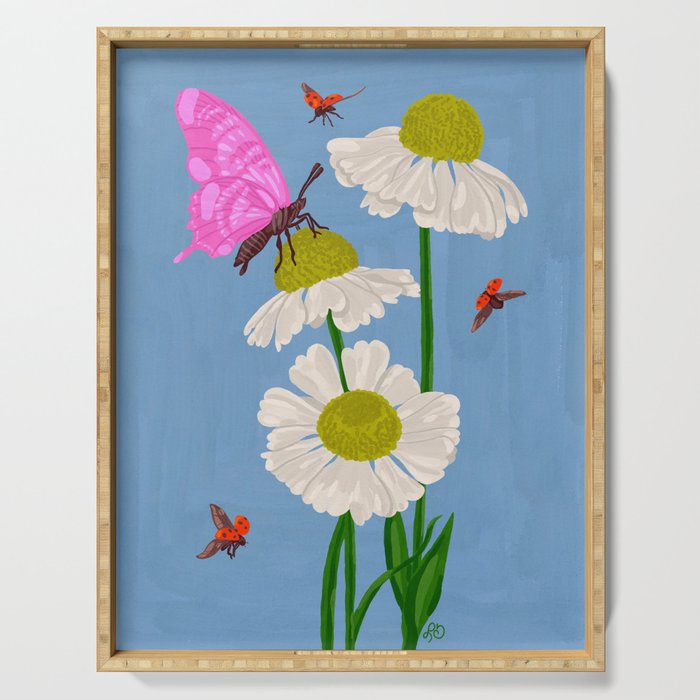 Summer in Boom Gouache Painting Serving Tray Gallery Image 1
