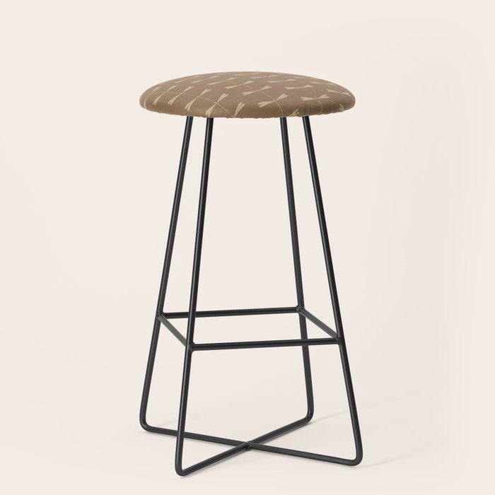 Dragonfly Pattern XI Earthy Beige Stool Gallery Image 1