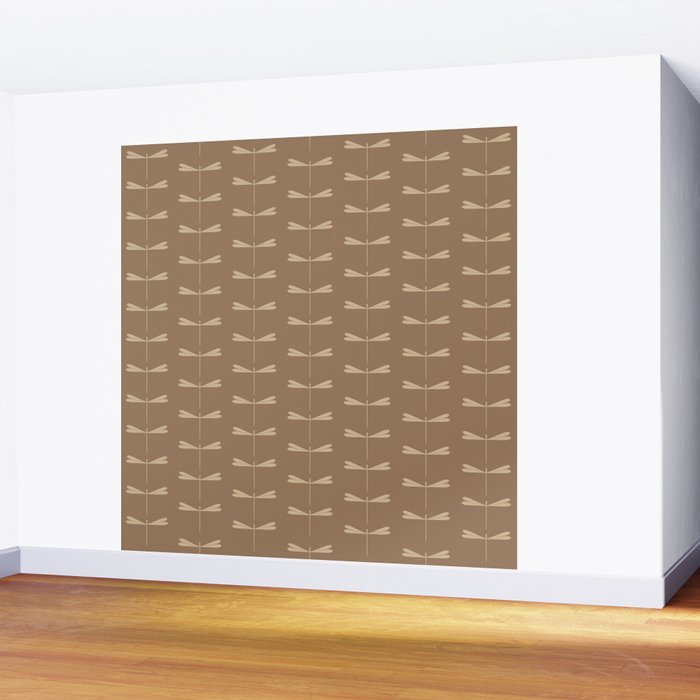 Dragonfly Pattern XI Earthy Beige Wall Mural Gallery Image 2