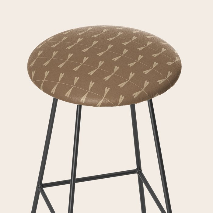 Dragonfly Pattern XI Earthy Beige Stool Gallery Image 2