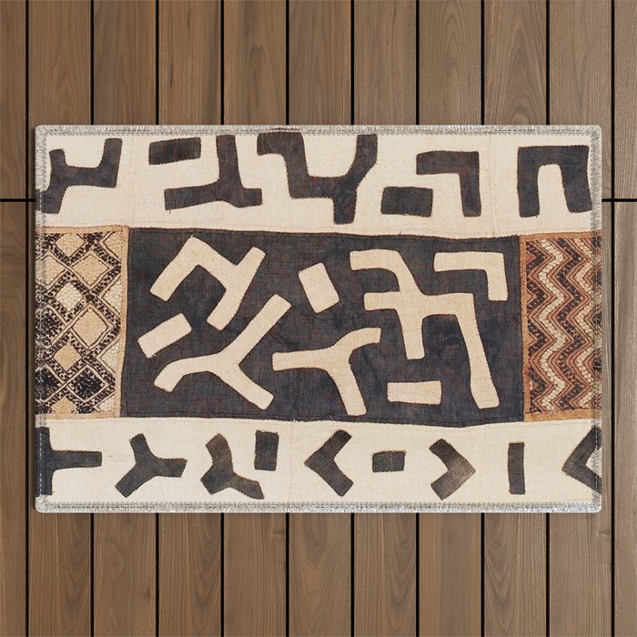 Kuba Congo Central African Wraparound Skirt Print 2 Outdoor Rug Gallery Image 1