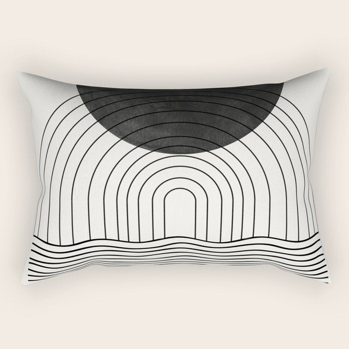 Black Sun by the ocean Rectangular Pillow Gallery Image 2