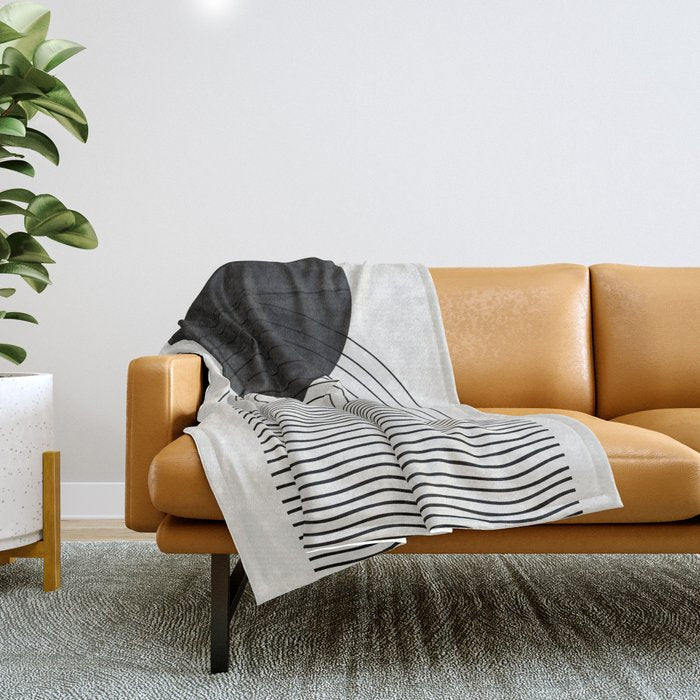 Black Sun by the ocean Throw Blanket Gallery Image 1