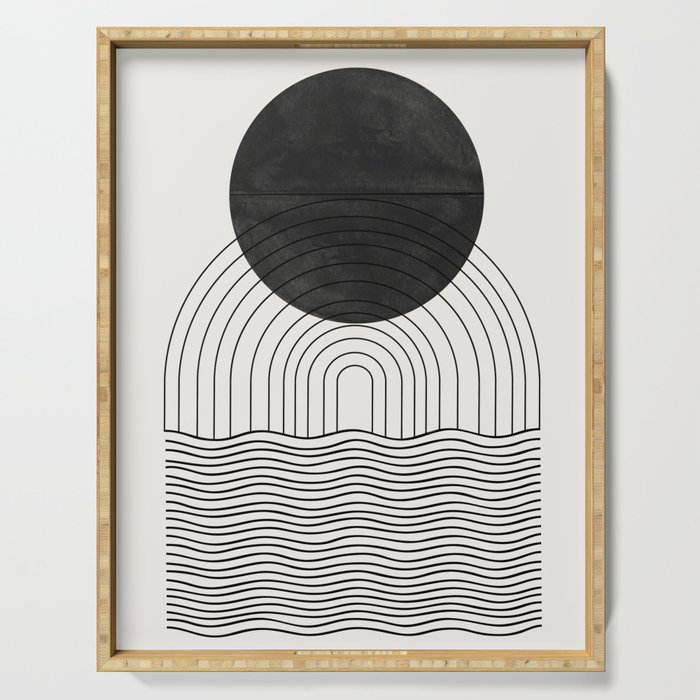 Black Sun by the ocean Serving Tray Gallery Image 1
