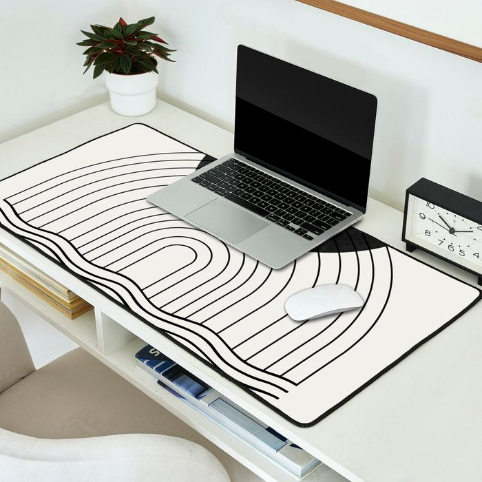 Black Sun by the ocean Desk Mat Gallery Image 2
