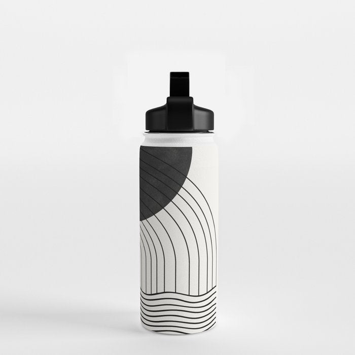 Black Sun by the ocean Water Bottle Gallery Image 2