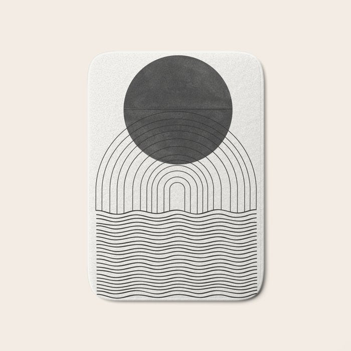 Black Sun by the ocean Bath Mat Gallery Image 1