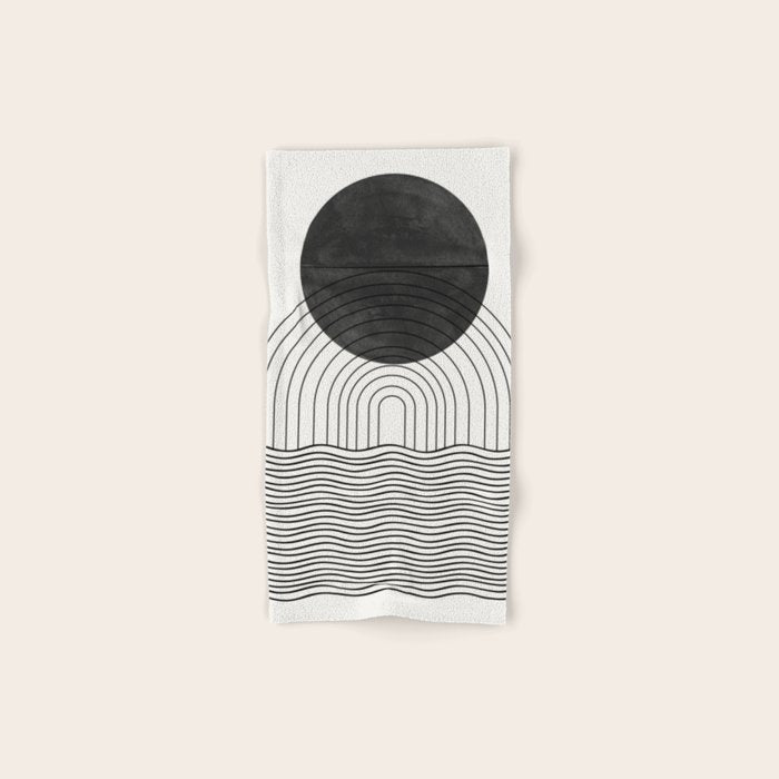 Black Sun by the ocean Bath Towel Gallery Image 1