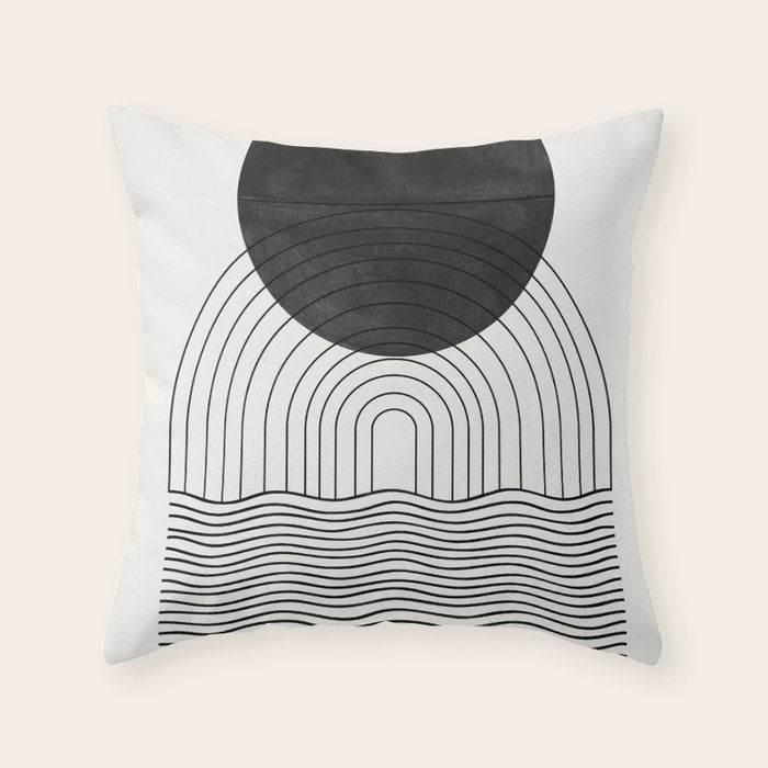 Black Sun by the ocean Throw Pillow Gallery Image 6