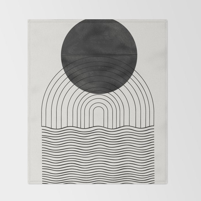 Black Sun by the ocean Throw Blanket Gallery Image 2