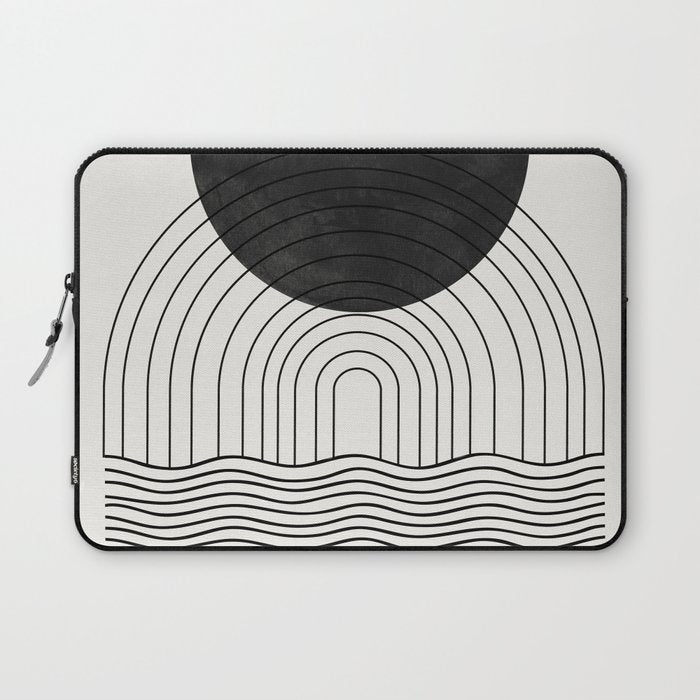 Black Sun by the ocean Laptop Sleeve Gallery Image 1