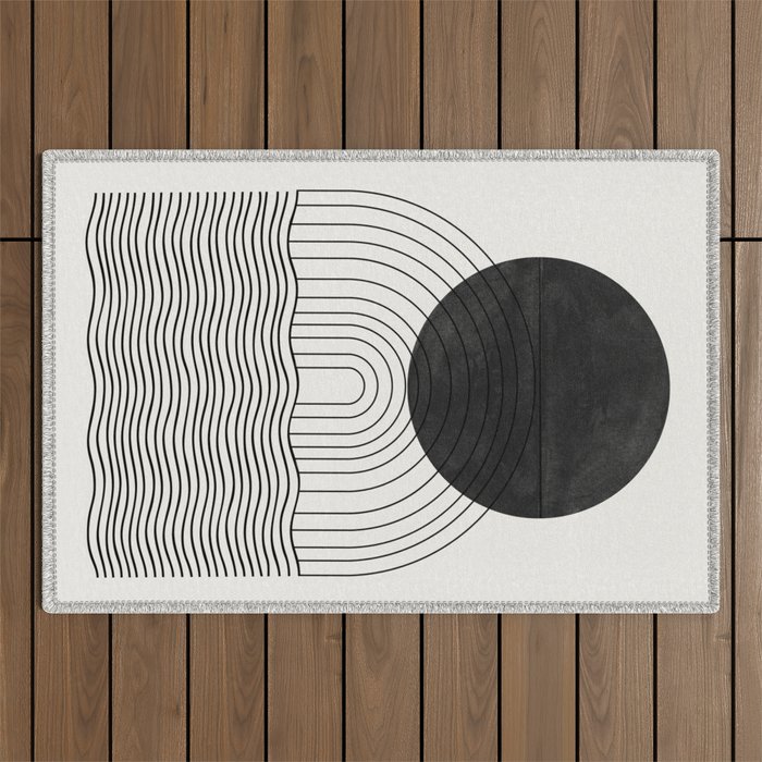 Black Sun by the ocean Outdoor Rug Gallery Image 1