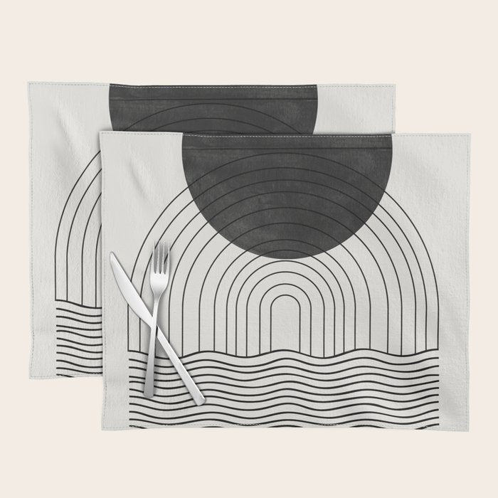 Black Sun by the ocean Placemat Gallery Image 1