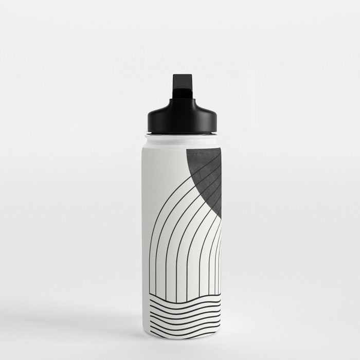 Black Sun by the ocean Water Bottle Gallery Image 3