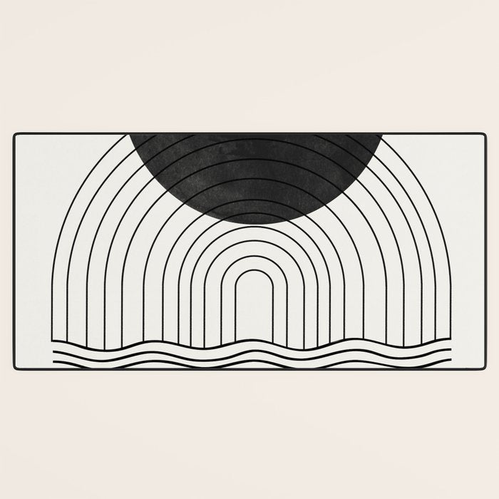Black Sun by the ocean Desk Mat Gallery Image 3