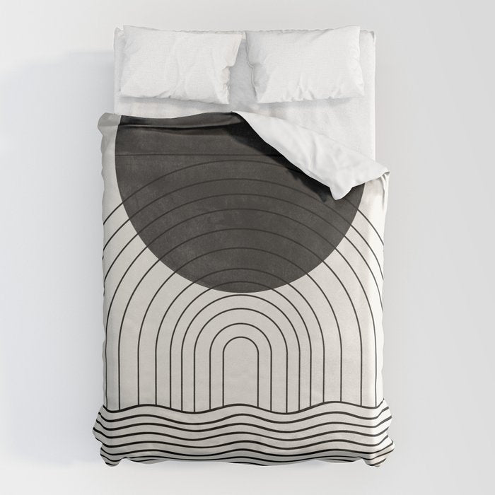 Black Sun by the ocean Duvet Cover Gallery Image 1