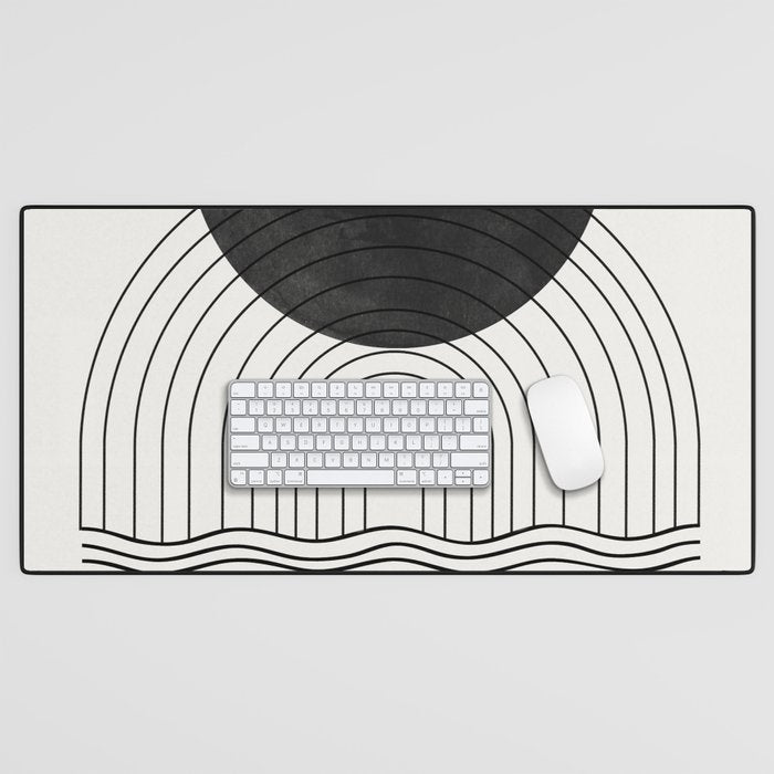 Black Sun by the ocean Desk Mat Gallery Image 1