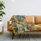 Vintage & Shabby Chic - Sunny Tropical Garden Blue Heron Throw Blanket Gallery Image 1