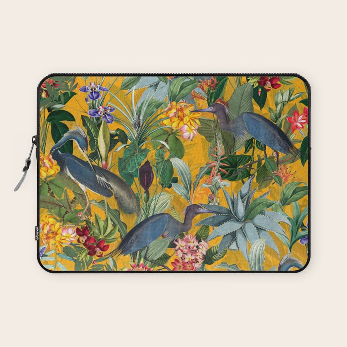Vintage & Shabby Chic - Sunny Tropical Garden Blue Heron Laptop Sleeve Gallery Image 1