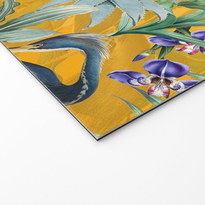 Vintage & Shabby Chic - Sunny Tropical Garden Blue Heron Welcome Mat Gallery Image 2