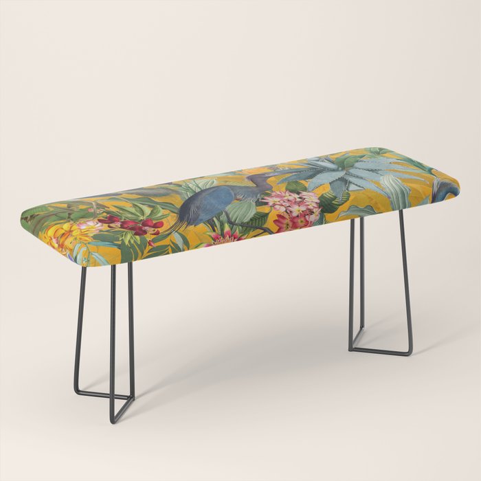 Vintage & Shabby Chic - Sunny Tropical Garden Blue Heron Bench Gallery Image 1