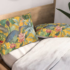 Vintage & Shabby Chic - Sunny Tropical Garden Blue Heron Pillow Sham Gallery Image 2
