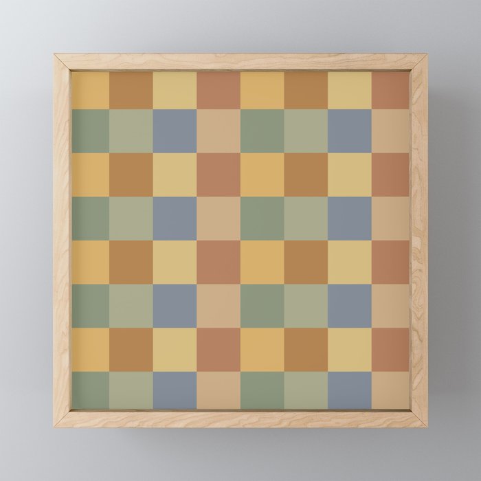 Checkered Multicolor Pattern IV Earthy Rainbow Mini Art Print Gallery Image 1