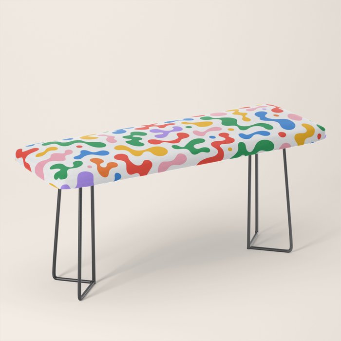 Abstract colorful organic liquid shape pattern Bench Gallery Image 1