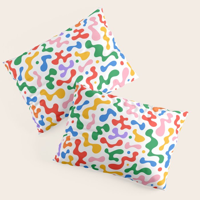 Abstract colorful organic liquid shape pattern Pillow Sham Gallery Image 3