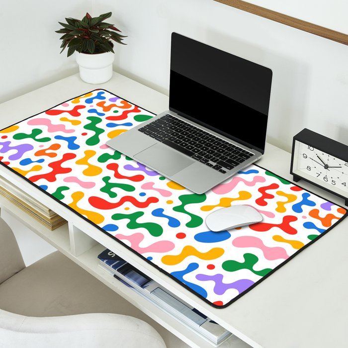 Abstract colorful organic liquid shape pattern Desk Mat Gallery Image 2