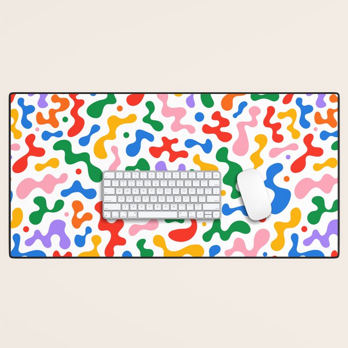 Abstract colorful organic liquid shape pattern Desk Mat Gallery Image 1
