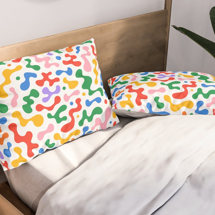 Abstract colorful organic liquid shape pattern Pillow Sham Gallery Image 2