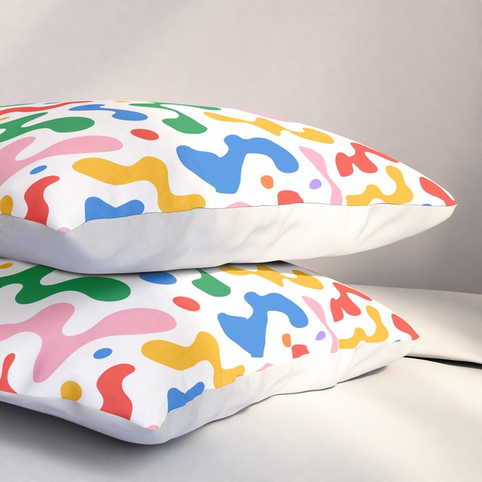 Abstract colorful organic liquid shape pattern Pillow Sham Gallery Image 3