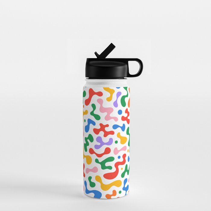 Abstract colorful organic liquid shape pattern Water Bottle Gallery Image 1