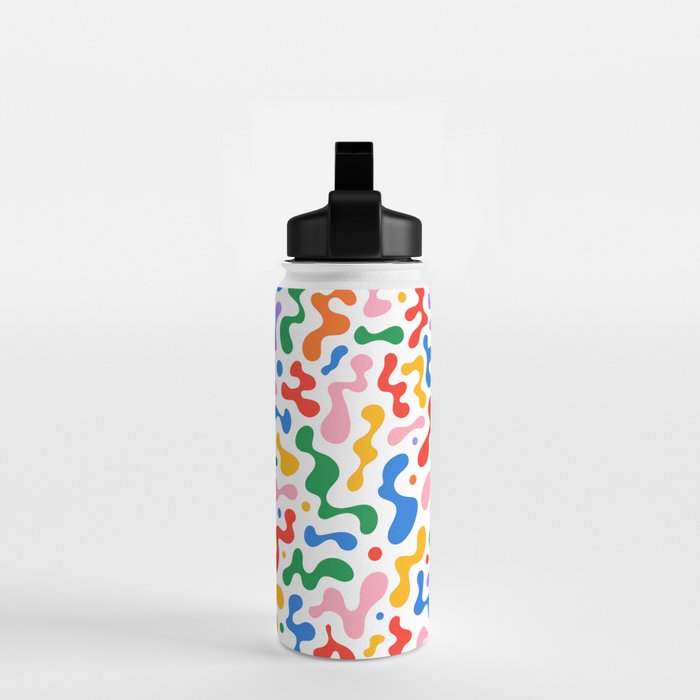 Abstract colorful organic liquid shape pattern Water Bottle Gallery Image 2