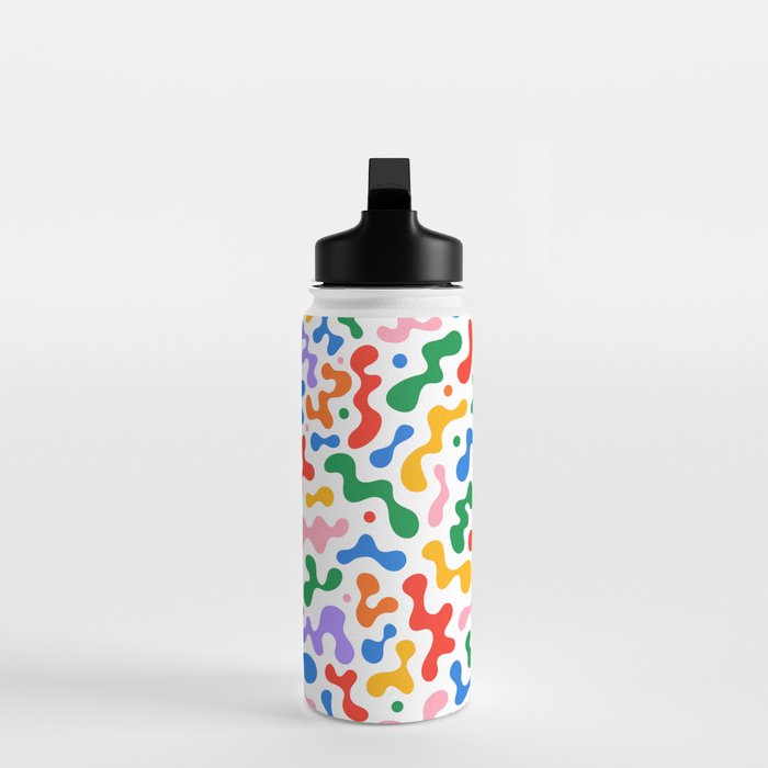 Abstract colorful organic liquid shape pattern Water Bottle Gallery Image 3