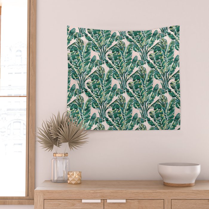 BIG FEELINGS Banana Leaf Tropical Wall Tapestry Gallery Image 2