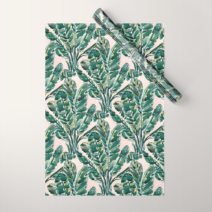 BIG FEELINGS Banana Leaf Tropical Wrapping Paper Gallery Image 1