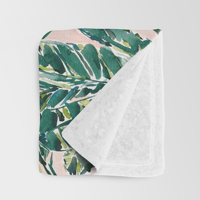 BIG FEELINGS Banana Leaf Tropical Throw Blanket Gallery Image 3