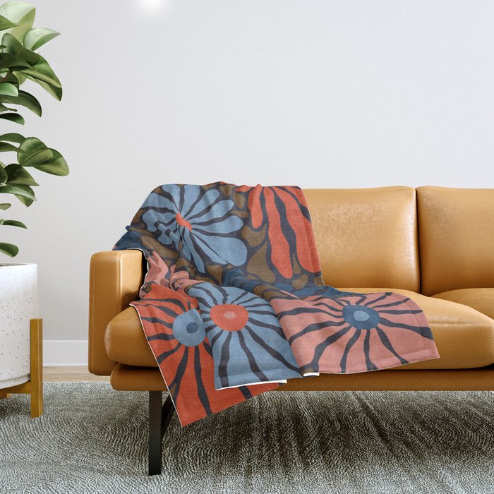 Lazy Florals #4 Throw Blanket Gallery Image 1