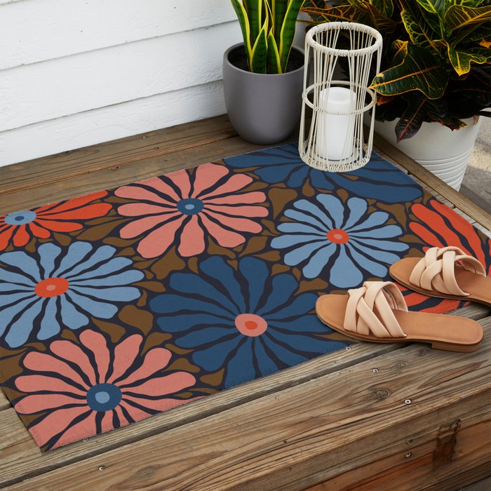 Lazy Florals #4 Outdoor Rug Gallery Image 2