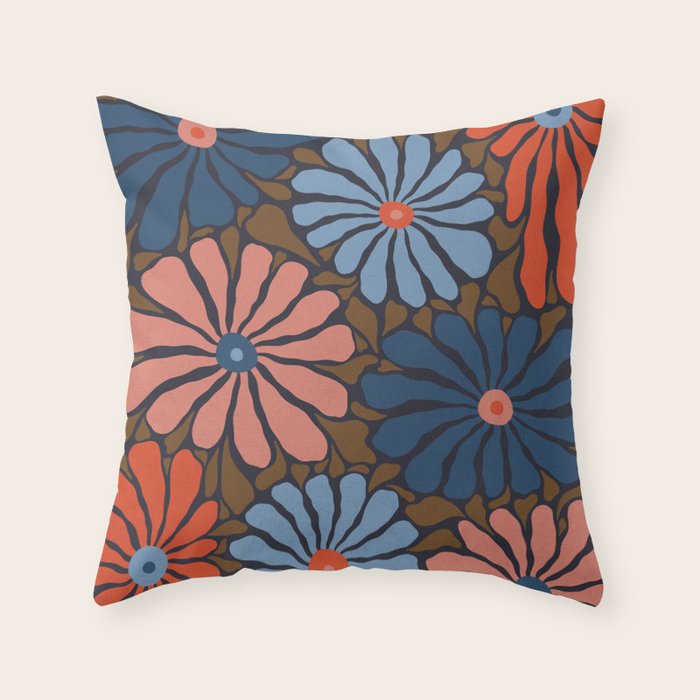 Lazy Florals #4 Throw Pillow Gallery Image 1