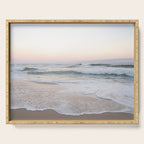 Blush pink sunrise at Praia da Adraga in Portugal  Summer nature and travel photography Serving Tray Gallery Image 1