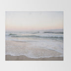 Blush pink sunrise at Praia da Adraga in Portugal  Summer nature and travel photography Throw Blanket Gallery Image 2